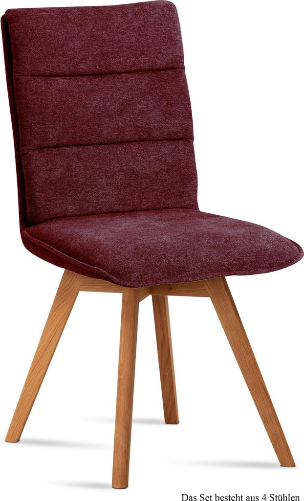 Esszimmerstuhl (4er-Set) Dobra 47x92x60 Eiche geölt/Marsala