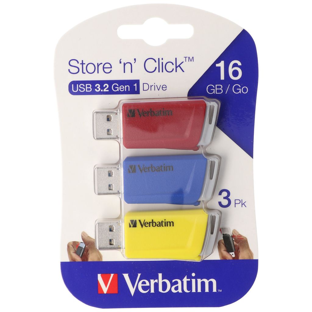 Verbatim 49306 Cle 16Go Usb 3.0 Pk3 R B J Image du produit 