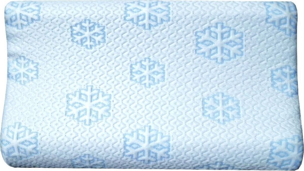 Schlafkissen Nackenstützkissen Orthopädisches Visco, Füllung: Schaumstoff härte H3 in Weiß mit Schneeflocken, Kopfkissen ink. Bezug, 50x35x15/...