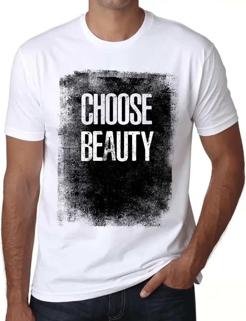 Herren Grafik T-Shirt Schönheit wählen – Choose Beauty – Öko-Verantwortlich Vintage Jahrgang Kurzarm Lustige Druck Geburtstag Geschenk Mann