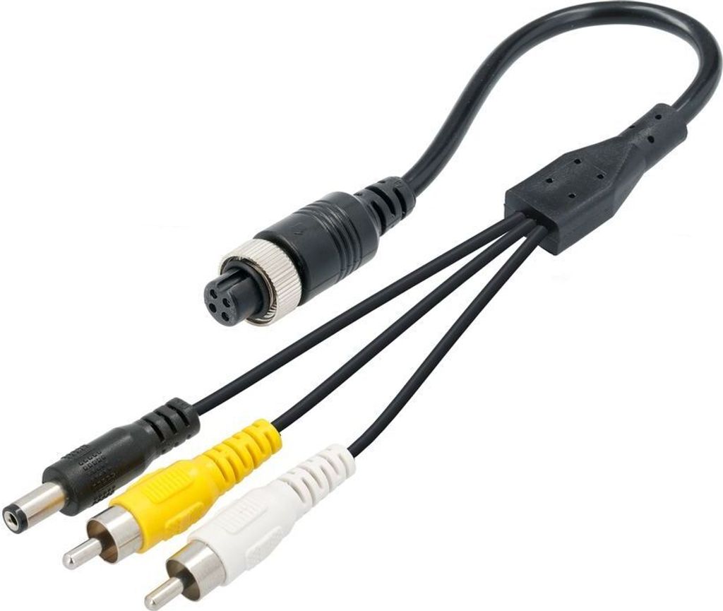 4 Pin Rückfahrmonitor Adapterkabel Anschlusskabel Cinch Adapter (RCA, Video, Audio) 12V-24V