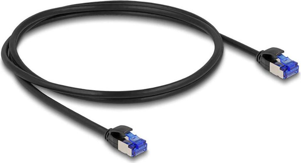 DELOCK RJ45 Netzwerkkabel Cat.6A S/FTP Slim 1m schwarz