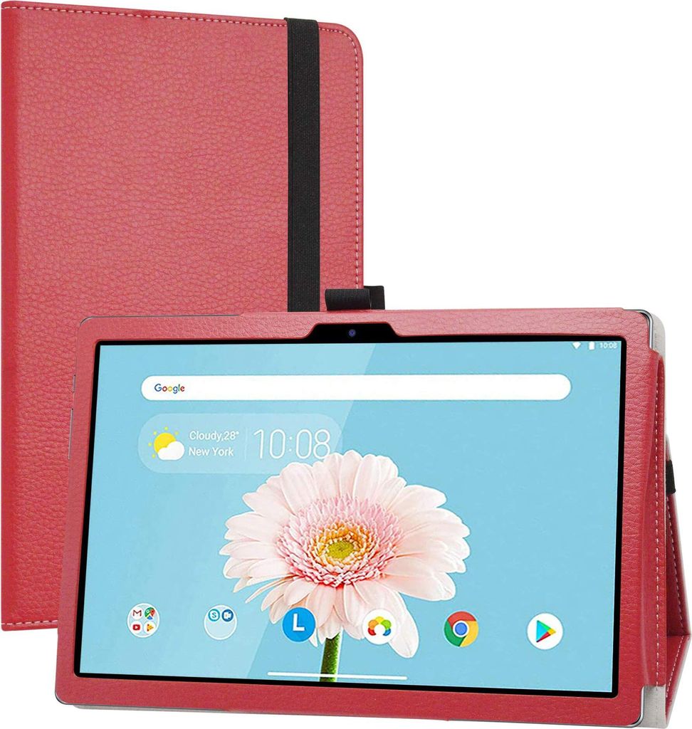 Labantasche mit Teclast P20hd, schlanke Tasche mit Kunstlederüberschlag, Rot