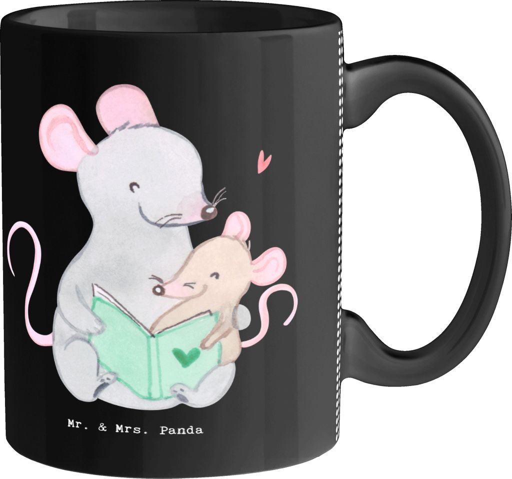 Mr. & Mrs. Panda Tasse mit Spruch Frühpädagoge Herz - Schwarz - Geschenk, Studium, Kindern, Kindergarten, Familienleben, design, Ausbildung, Trin...