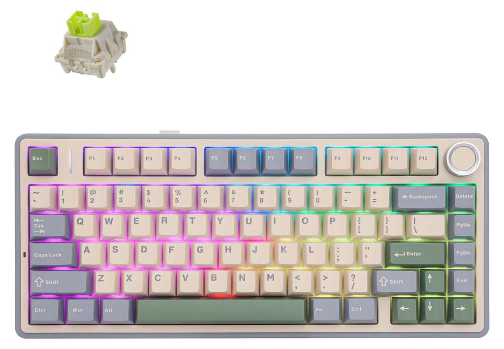 Bezdrátová mechanická herní klávesnice AULA F75 s RGB LED Obrázek produktu 