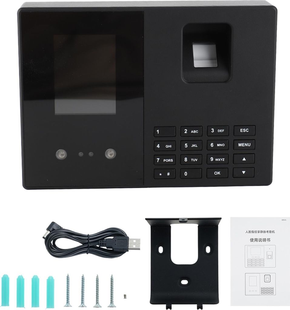 Time Attendance Machine 2.8in TFT Color LCD Screen Infrared Dual Camera Face Recognition Time Clock Employees Access Control Machine