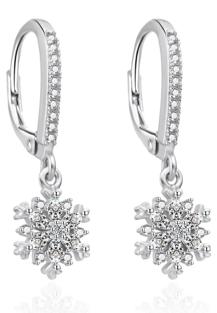 Boucles d'oreilles Argent Zircons - Idéal Cadeau Anniversaire ou Mariage