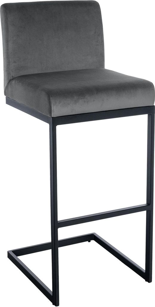 Barhocker Hopewell Samt B - dunkelgrau