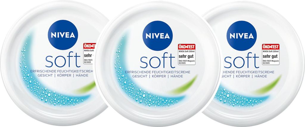 NIVEA Soft Erfrischende Feuchtigkeitscreme 3 x 200 ml