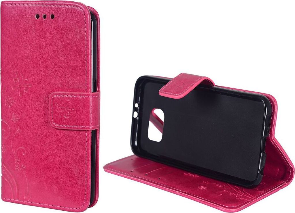 Schutz Hülle Blumen für Handy Samsung Galaxy S6 Edge Pink