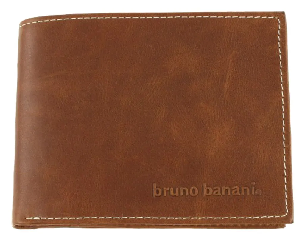 Portafoglio Uomo bruno banani Buffalo Marrone Cognac in Vera Pelle