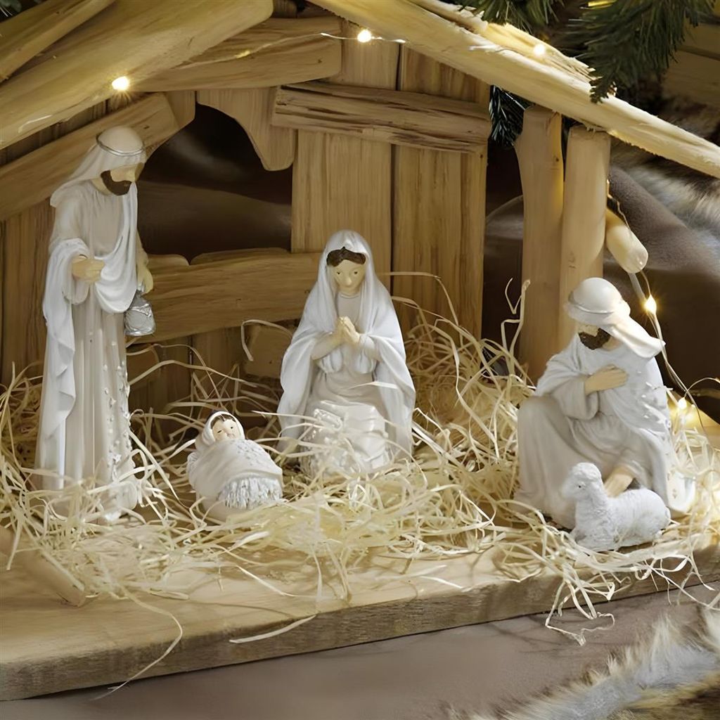Krippenfiguren-Set "Heiligabend" 4 Weihnachtsfiguren aus Produktbild 