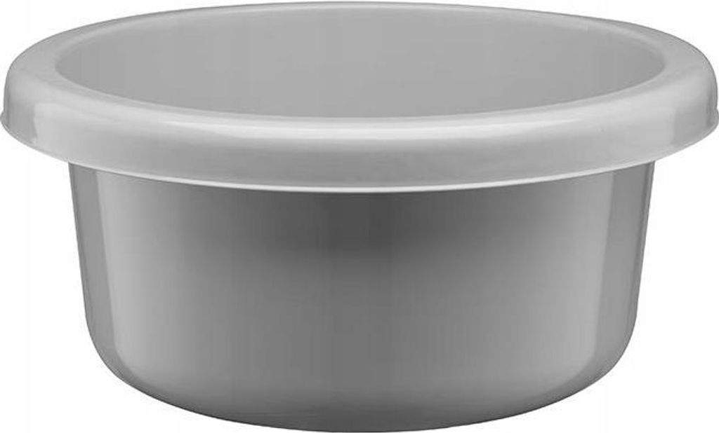 Runde Kunststoff Waschschüssel 18L grau, lebensmittelecht, Universal Wäschewanne 46cm