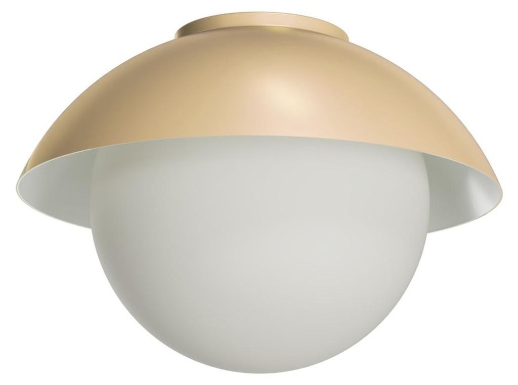 OSMONT LUK40003 LUKIDA 2 Decken-/Wandleuchte aus Glas, Golden Beach / Weiß, IP65, 25 W, E27