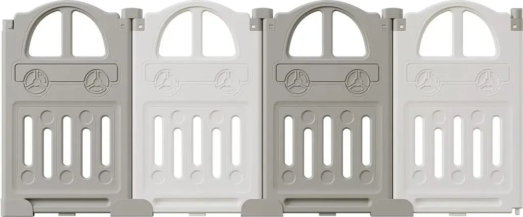 Lot de 4 extensions de parc bébé en plastique argent compatible 14P