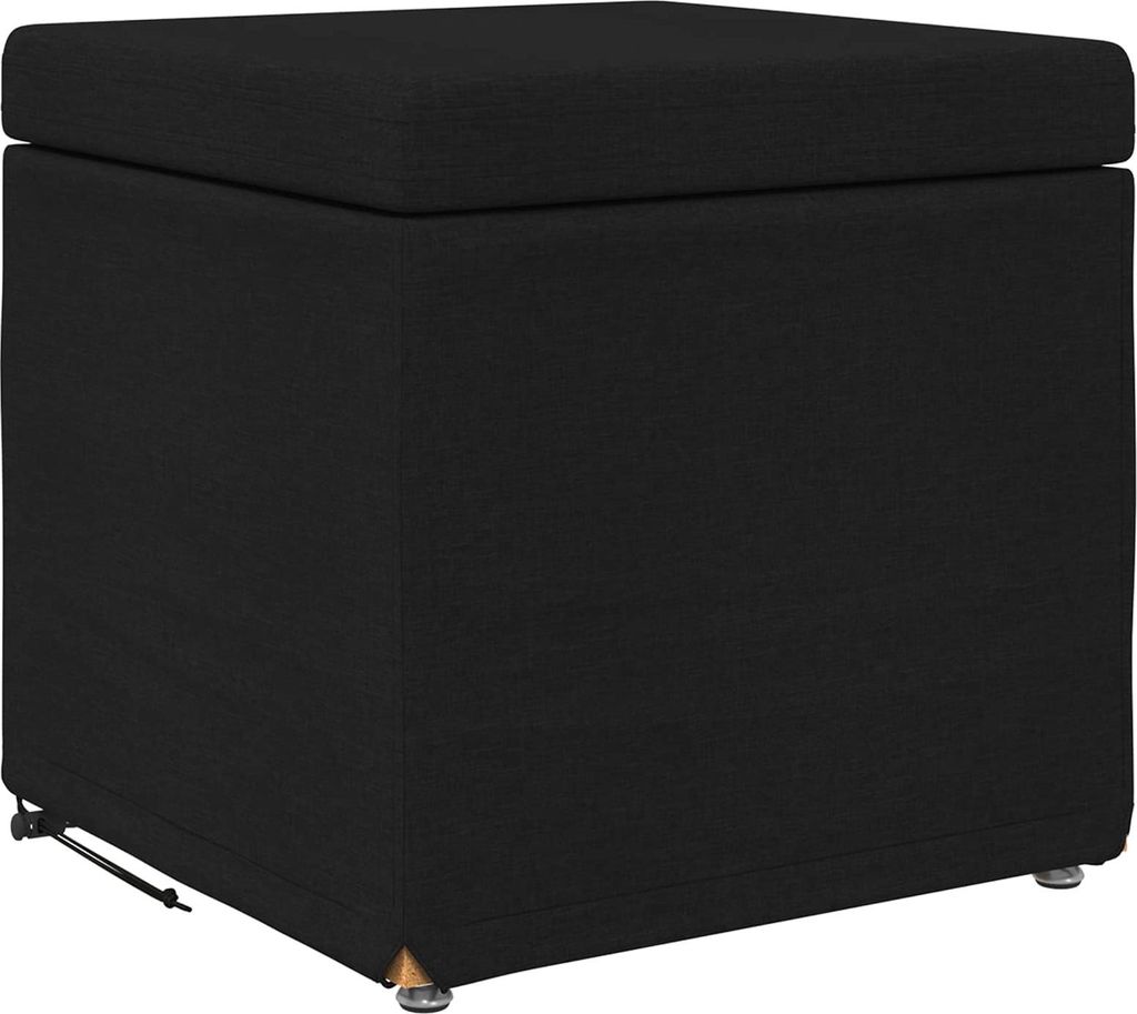 Hocker Schwarz 41 x 41 x 40 cm Stoff und Pressholz
