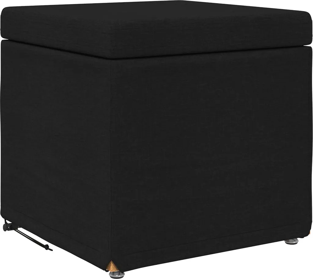 Sgabello Poggiapiedi vidaXL Nero - Seduta Extra in Tessuto 41x41 cm
