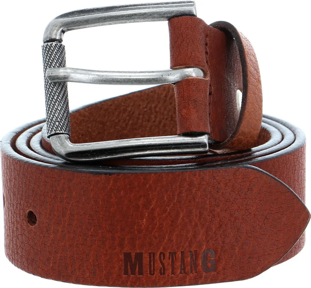 Cintura Mustang Uomo W85 Cognac: Lo Stile Denim in Vera Pelle