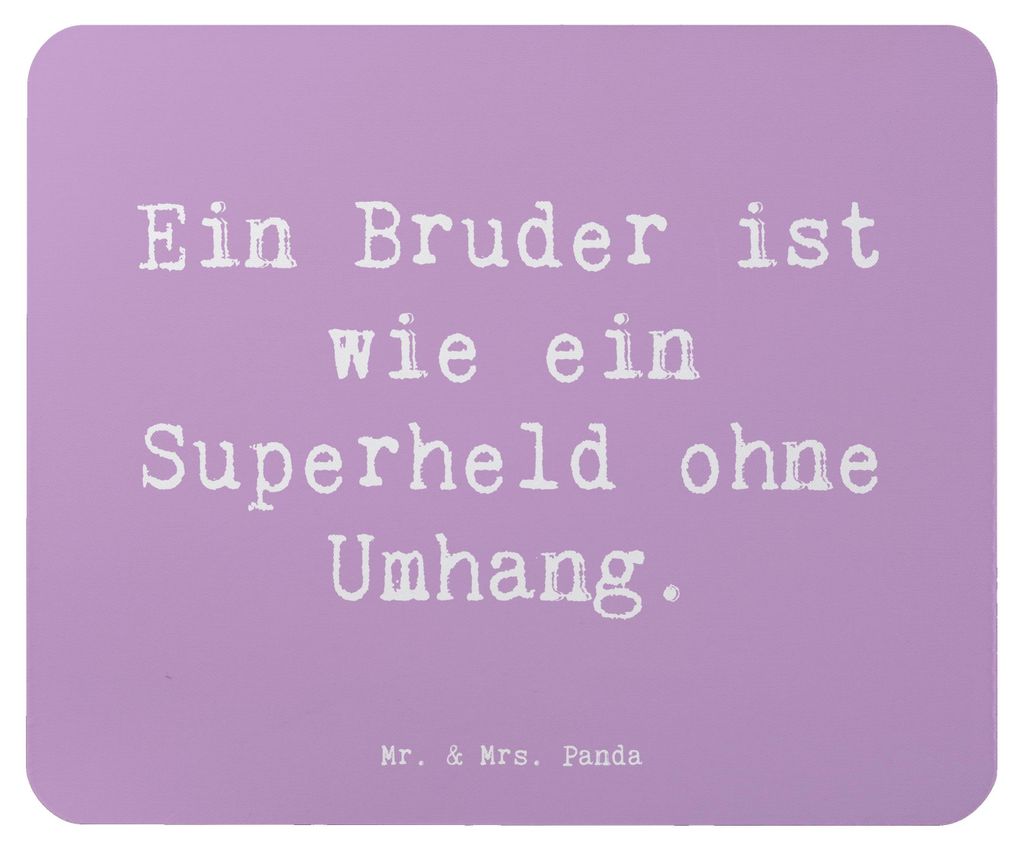 Mr. & Mrs. Panda Mauspad Spruch Bruder Superheld - Lavendeltraum - Geschenk, laptop mousepad, Geschenkidee, Bedanken, Freude, Unterstützung, herze...