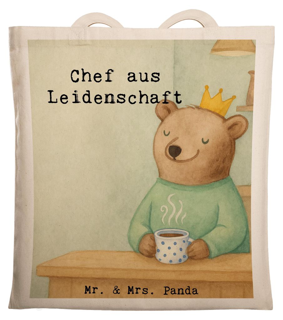 Mr. & Mrs. Panda Einkaufstasche Chef Leidenschaft Design - Weiß - Geschenk, Führungskraft, Tote Bag, Bester, CEO, Jutebeutel, Shopping Tasche, Le...