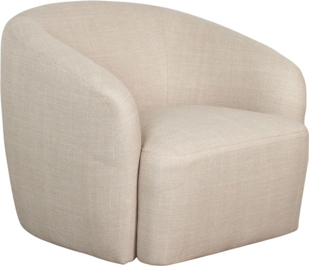 Mr. Deko Lounge Sessel Loconia beige drehbar aus Strukturstoff mit Armlehnen