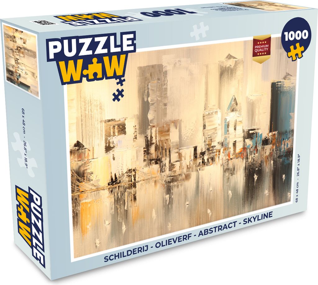 MuchoWow Puzzle 1000 Teile Gemälde - Öl - Abstrakt - Skyline - Erwachsene - Rätsel