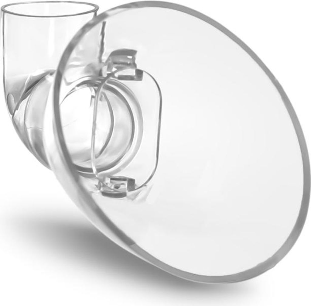 A clear, close-up studio shot of a clear plastic aquarium lily pipe outlet.
