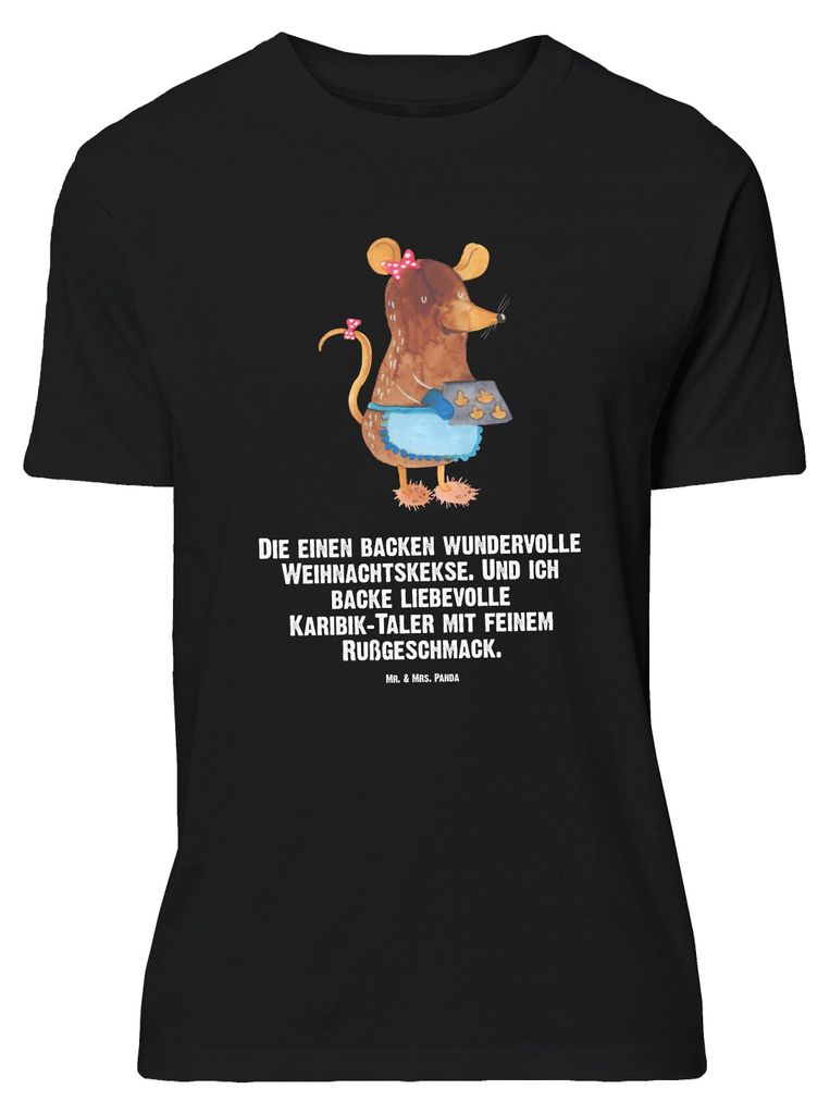 Mr. & Mrs. Panda Größe M T-Shirt Maus Kekse - Schwarz - Geschenk, Shirt, Herren, Plätzchen, mit Spruch, Weihnachtsbäckerei, Weihnachten, Winter...