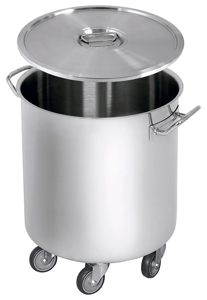 Poubelle Haute Résistance CONTACTO 50L - Hauteur 495mm Finition Argent