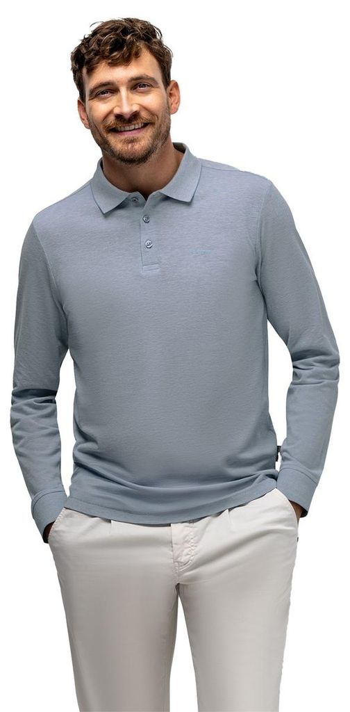 Langarm-Polo State of Art blau Jersey
