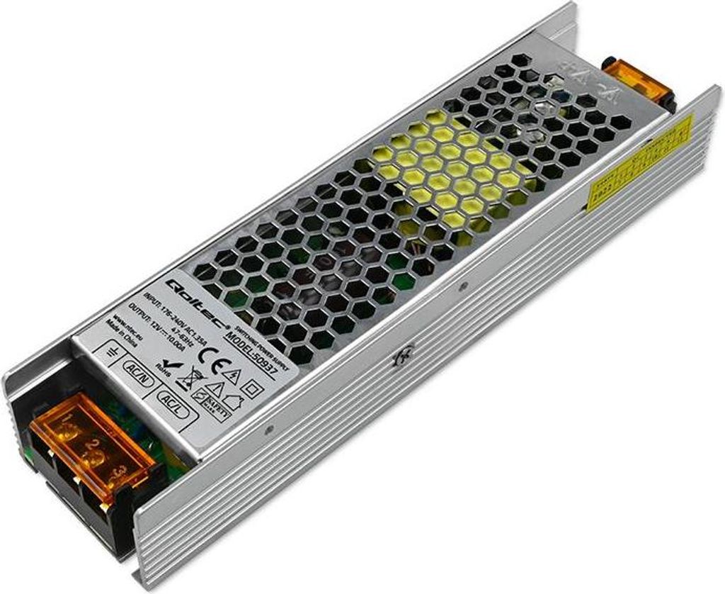 Qoltec LED-Schaltnetzteil IP20 | 120W | 12V | 10A | Schlank