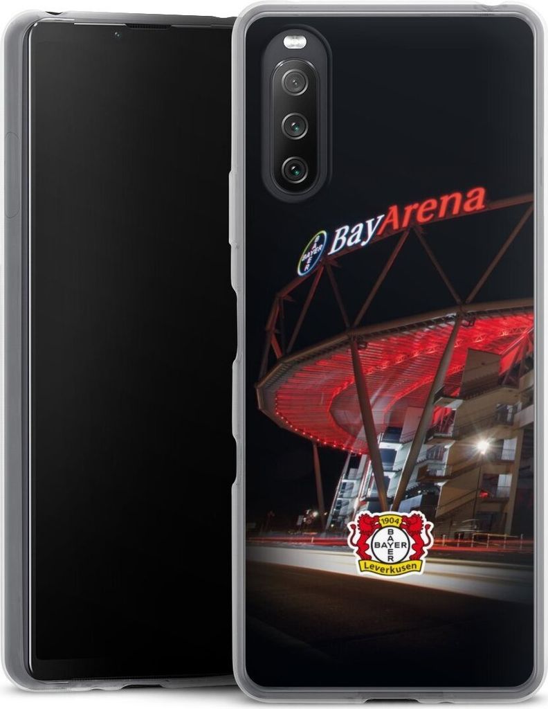 DeinDesign Slim Hülle für Sony Xperia 10 III Silikon Case Ultra Dünn Handyhülle Bayer 04 Leverkusen Offizielles Lizenzprodukt Stadion