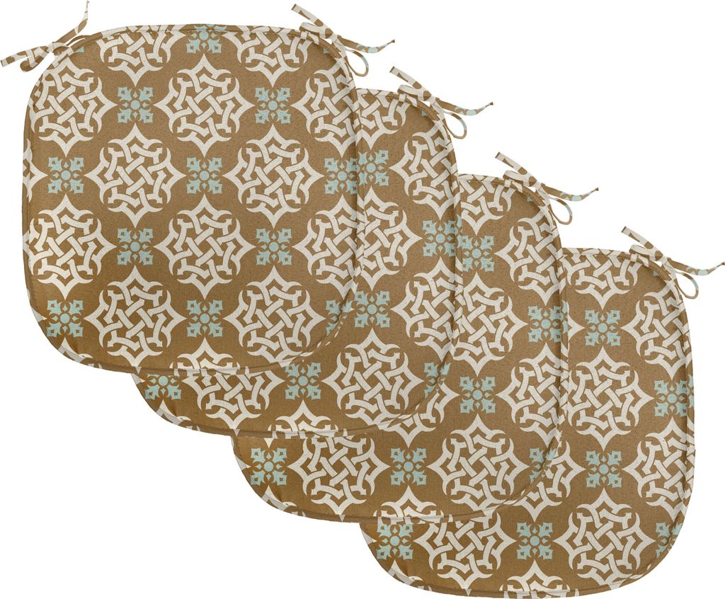 ABAKUHAUS orientalisch Polster für Esszimmerstühle, Nahöstliche Motive, Dekoratives wasserfestes Kissen mit Riemen für Küchensitze, 40 cm x 40...