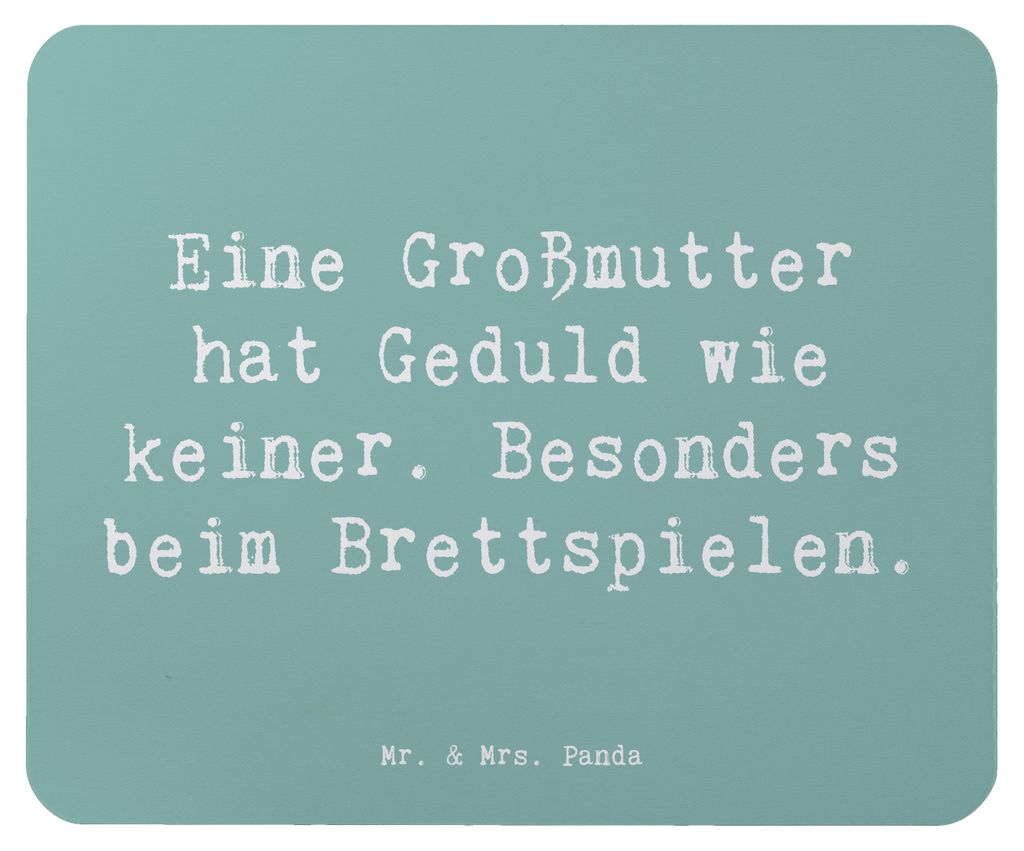 Mr. & Mrs. Panda Mousepad Spruch Großmutter Geduld - Meeresbrise - Geschenk, Lehren, Jubiläen, Freundschaft, Wärme, mousematte, einzigartige Des...