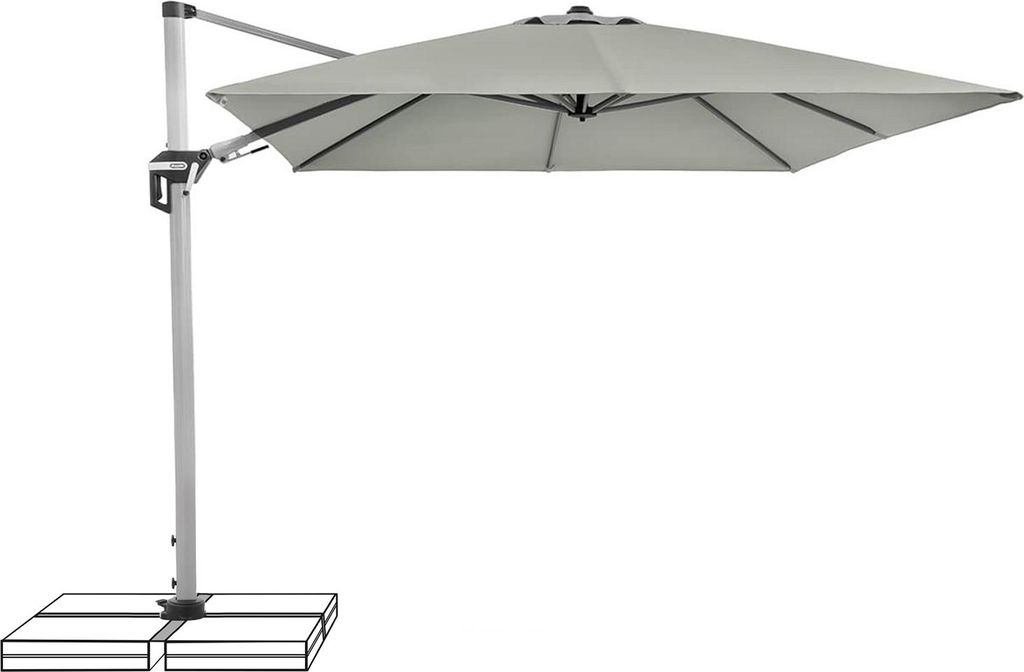 Doppler Active II Ampelschirm Sonnenschirm 350x260cm hellgrau 827