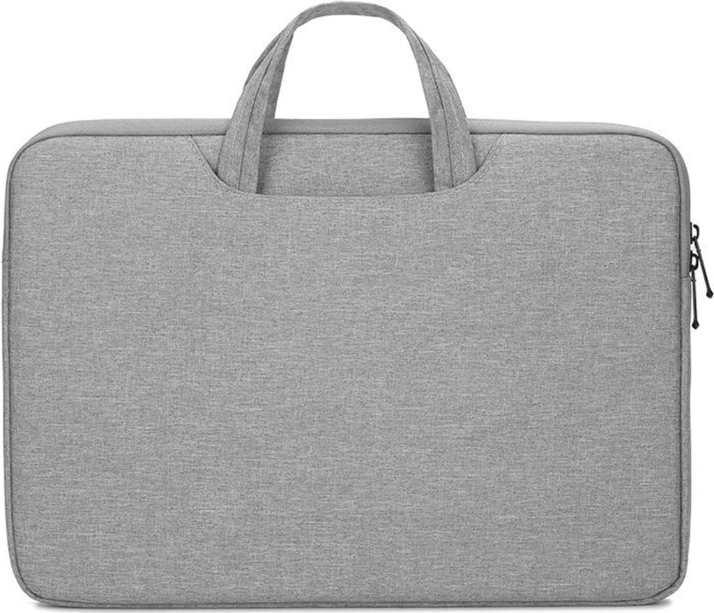 Case2go - Laptoptasche Hülle Tasche für Macbook, Laptop, Chromebook - Baumwolle - 13 Zoll - Mit Extrafach - Mit Griff - Grau