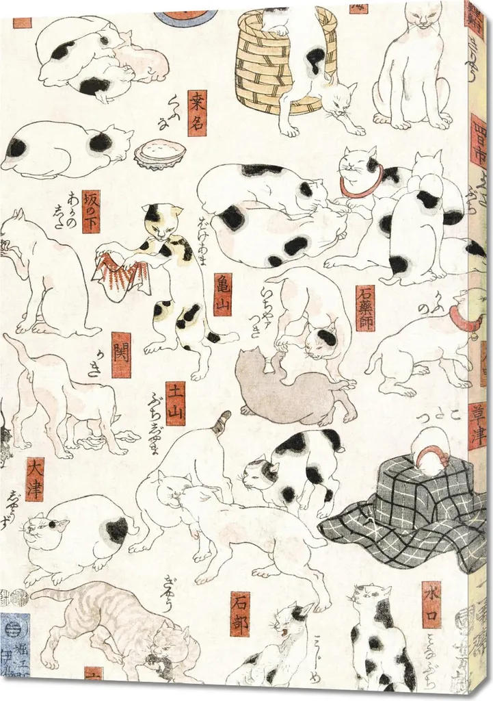 Tableau Japonais 70x100 cm : Habillez vos murs vides avec des Chats