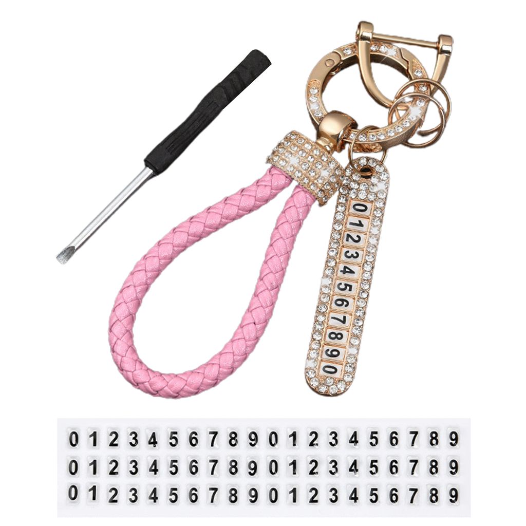 1 Set Auto-Schlüsselanhänger, glänzender visueller Effekt, D-Ring-Design, einfache Installation, dekoratives Metall, für Damen, glitzernde Stra...