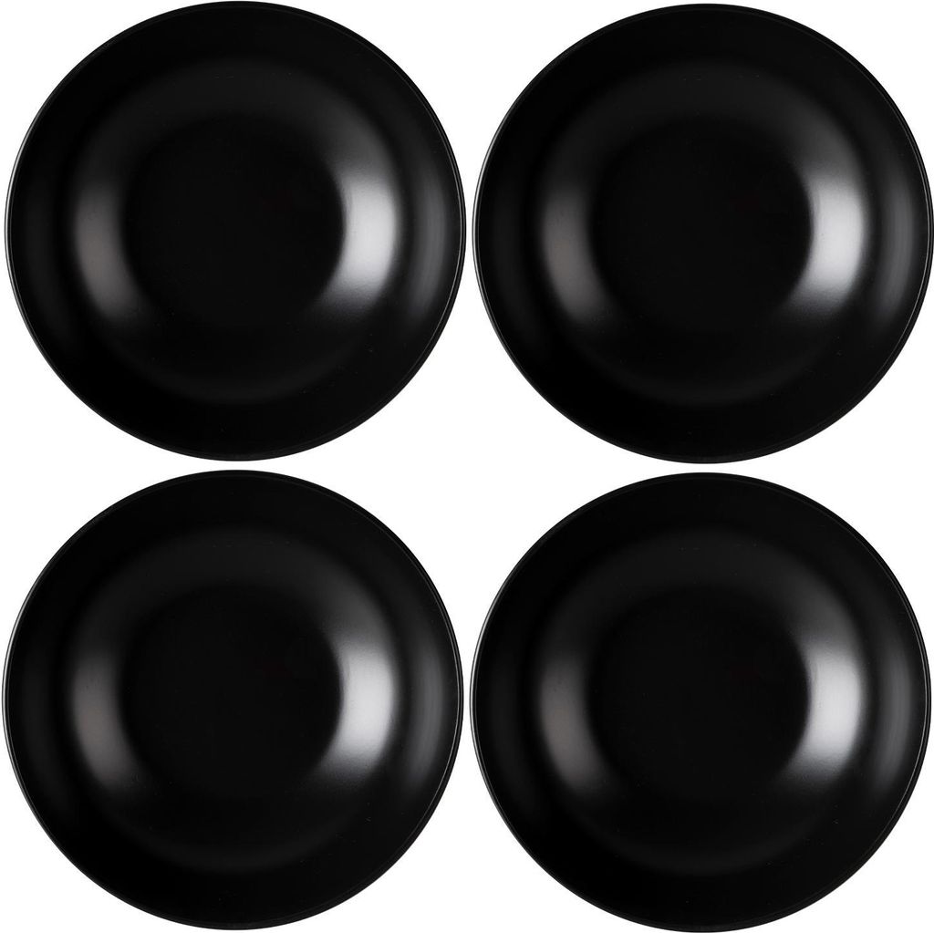 Suppenteller - Ø 20,5 cm - Schwarz matt - Steingut - 4er Produktbild 