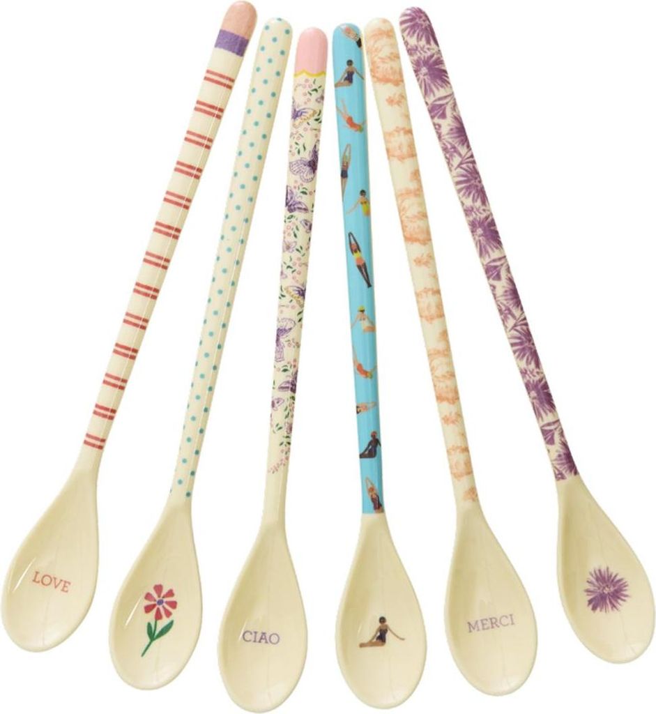Rice Melamina SET da 6 cucchiai da latte - Stampa con Immagine del prodotto 