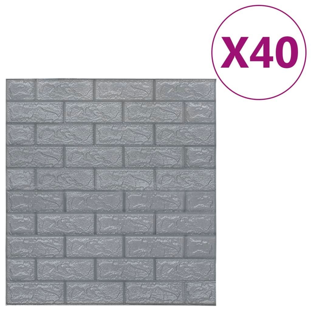vidaXL Carta da parati 3D Brick Autoadesiva 40 Pz. Immagine del prodotto 