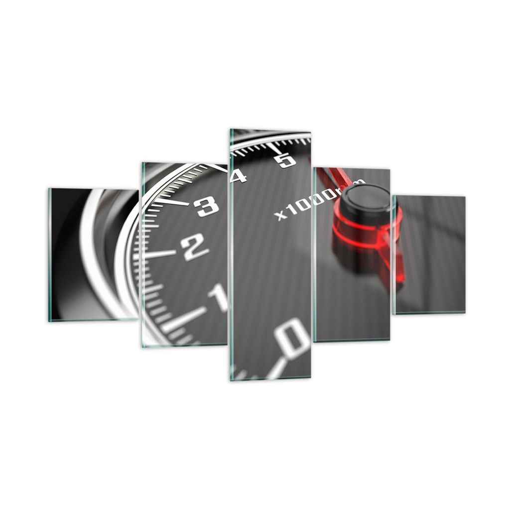Bilder auf glas - Tachometer Auto Pfeil - 125x70cm - Glasbilder - Wandbilder - Kunstdruck - zum Aufhängen bereit - Wanddekoration aus Glas - Glas ...