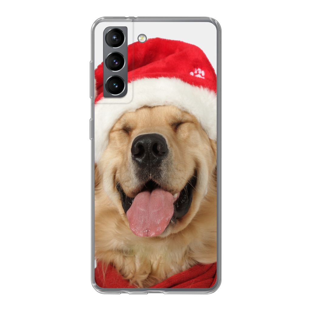 MuchoWow Handyhülle Schutzhülle Hülle für Samsung Galaxy S21 Hund - Lustig - Lachen - Kinder - Jungen - Mädchen Silikon Softcase Handy Hüll...