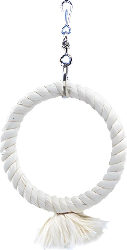 Nobby Cage Toy, 1 anello di arrampicata in cotone piccolo, 14 cm bianco