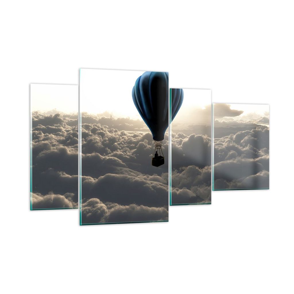 Bilder auf glas - Wolke Ballon Himmel - 120x70cm - Glasbilder - Wandbilder - Kunstdruck - zum Aufhängen bereit - Wanddekoration aus Glas - Glas Bi...