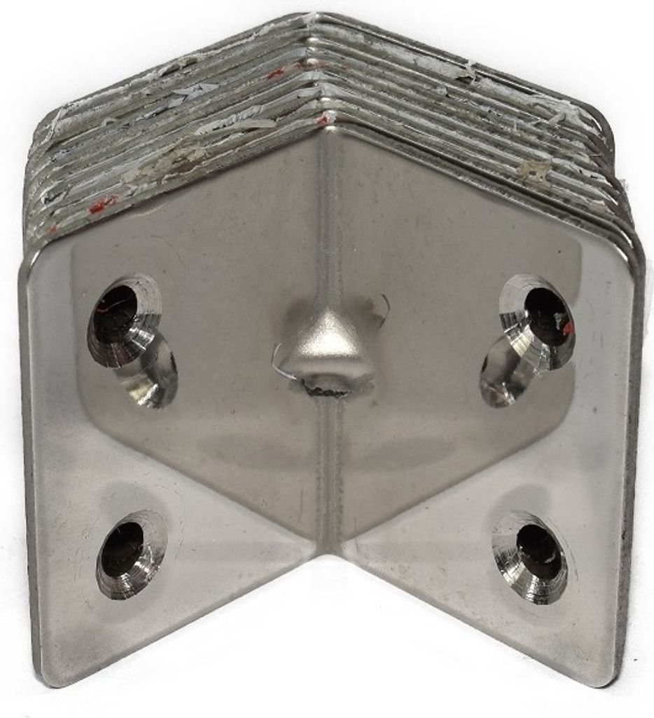 Edelstahl Winkel 30x30x38mm Chrom (VE 10 Stück) Lochwinkel Montagewinkel