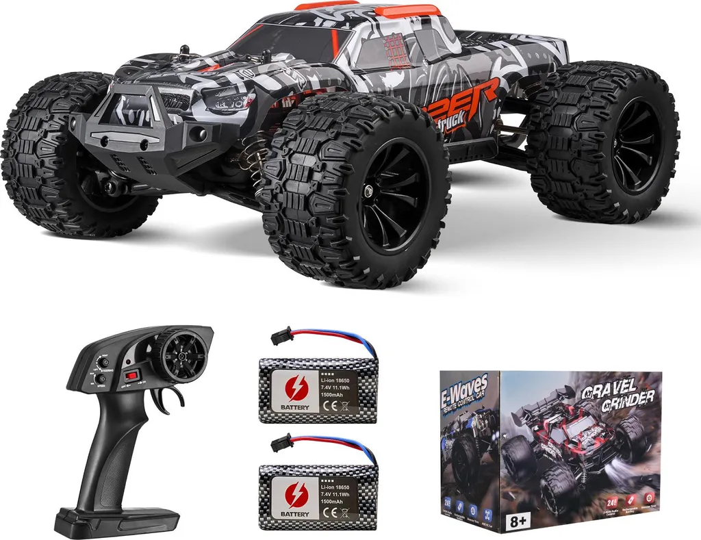 SucceBuy Voiture Télécommandée 1:14 4WD Monster Truck 38km/h avec 2 Piles