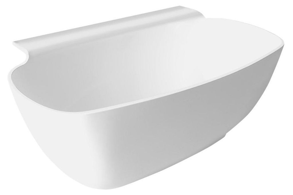 NIGRA Freistehende Gussmarmor-Badewanne 158 x 80 x 45 cm, weiß