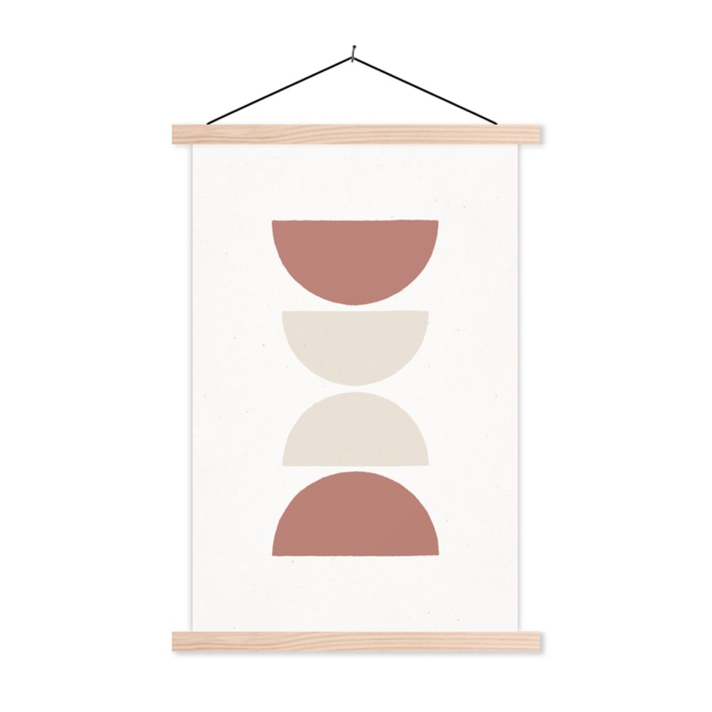 MuchoWow Textilposter Minimalismus - Pastell - Gestaltung 120x180 cm mit holzfarbenen Rahmen - Textil-Plakat