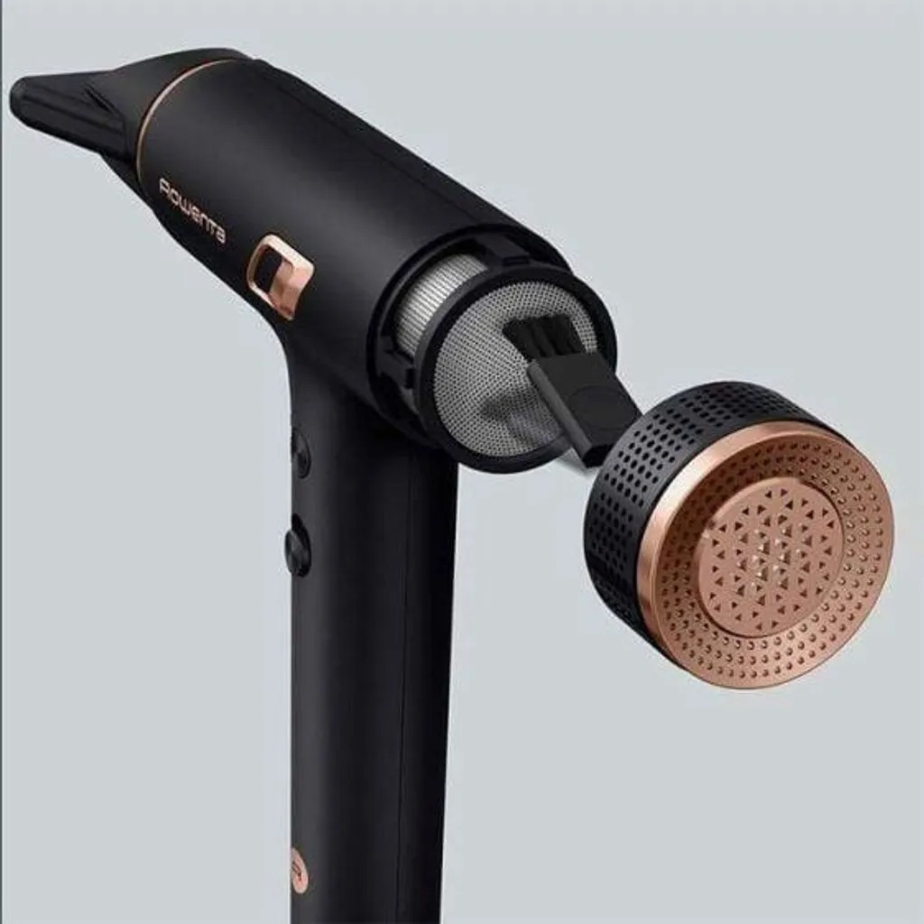 Sèche-cheveux Compact Rowenta HY8310 Noir et Or avec Concentrateur Air